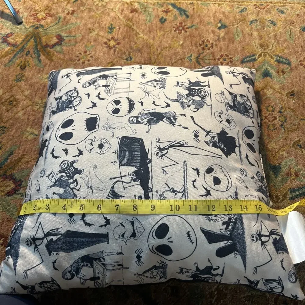 Disney The Nightmare Before Christmas Jack And Sally Embroidered Black Pillow